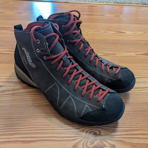 ASOLO Men's Gore-Tex Hiking Trail High Top Boot Size USA 11 | Grey Black Red